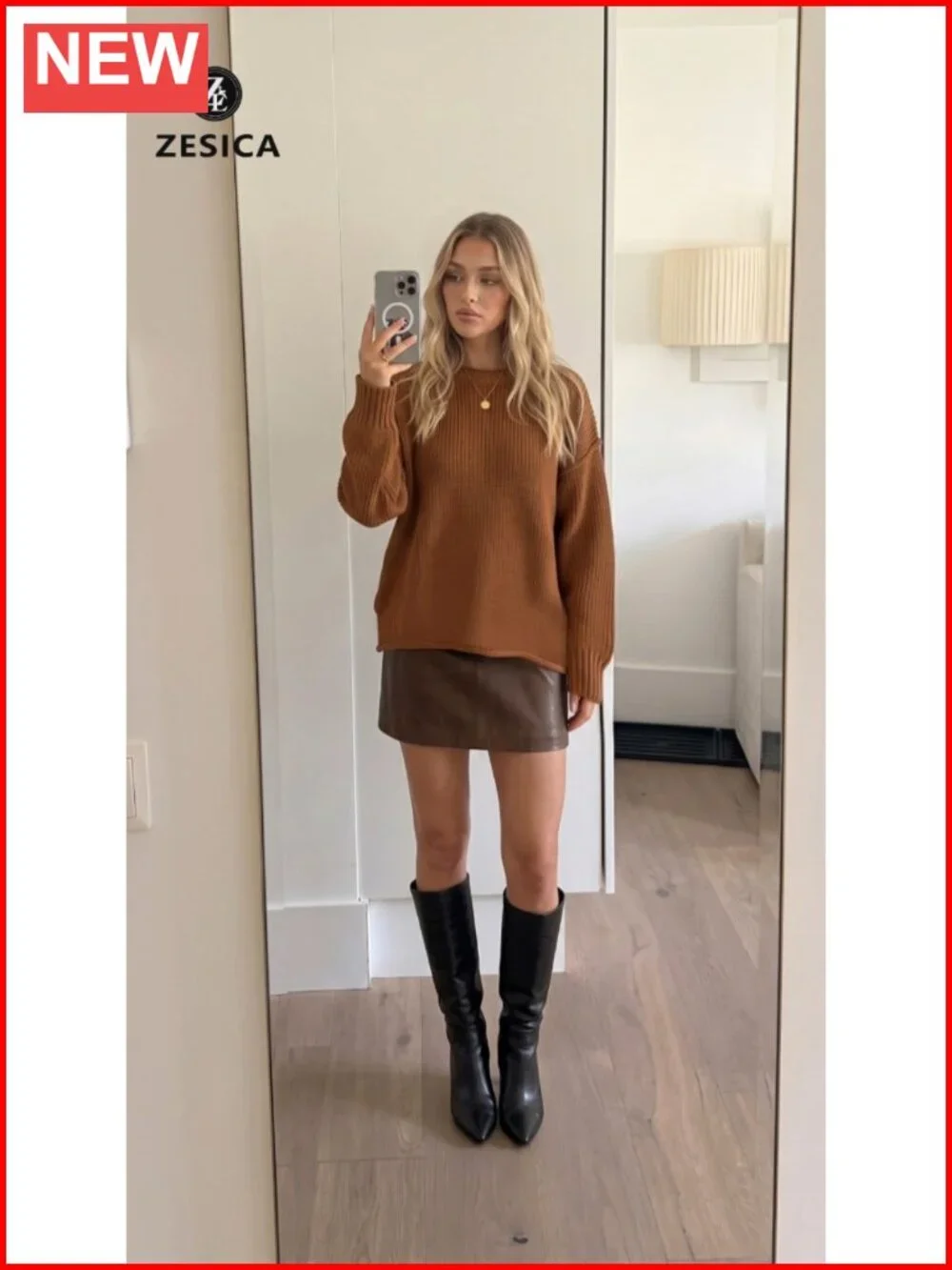 Womens Oversized Chunky Crewneck Long Sleeve Pullover Sweater Fall Winter